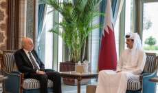 جنبلاط بحث مع أمير قطر أوضاع لبنان والمنطقة وثمّن الدور القطري في إطار اللجنة الخماسية