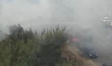 اخماد حريق في الميناء بالقرب من مسجد عثمان 