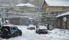 النشرة: الثلوج تتساقط بكثافة في مدينة زحلة