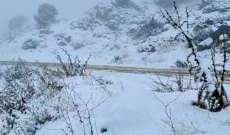 الثلوج في عكار قطعت الطرقات الجبلية الرابطة بين عكار ومنطقة البقاع - الهرمل