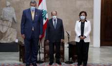 الرئيس عون أكّد لكوبيتش تمسك لبنان بالمواثيق والقرارات الدولية وخصوصاً القرار 1701