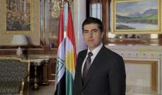 رئيس كردستان أكد عزمه على تطبيق اتفاق سنجار المبرم مع الحكومة الإتحادية