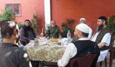 اللواء منير المقدح يلتقي قيادة "عصبة الانصار الاسلامية" في مخيم عين الحلوة