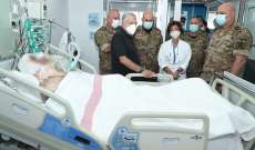قائد الجيش عاد المعاون الجريح أحمد صيدح في مستشفى أوتيل ديو ونوّه بشجاعته