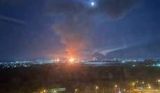 اندلاع حريق في مصفاة لتكرير النفط في مقاطعة سمارا الروسية بعد سقوط طائرة مسيّرة