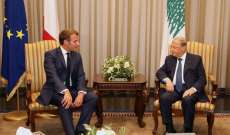 مصادر "النشرة":لقاء ماكرون-عون بحث بانعقاد مؤتمر اقتصادي لمساعدة لبنان