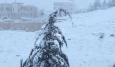 طريق معاصر الشوف كفريا مقطوعة بالثلوج