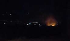ال‏جيش الإسرائيلي أطلق قنبلة مضيئة تسببت بحريق وانفجار ألغام جنوب بلدة الوزاني