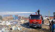 النشرة: اخماد حريق في محل "كسر الحريري" في محلة الحسبة في صيدا