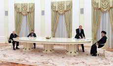 الرئيس الإيراني التقى نظيره الروسي على هامش قمة بحر قزوين في العاصمة التركمانية