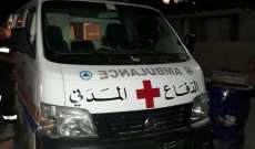 الدفاع المدني: جريح جراء حادث صدم في الشحيم-الشوف