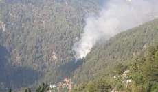 الدفاع المدني يعمل لإخماد حريق في محمية جبل موسى كسروان