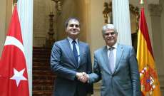 تشيليك بحث مع وزير خارجية اسبانيا علاقات تركيا مع الاتحاد الاوروبي