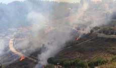 حريق كبير بين بلدات ديرنطار وحاريص وتبنين في الجنوب