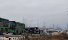 النشرة: خروج 32 حافلة تقل مسلحين وعائلاتهم من حي الوعر غرب حمص