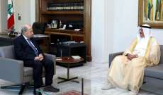 الرئيس عون يلتقي السفير الكويتي في قصر بعبدا