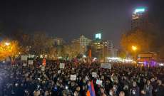 الآلاف تظاهروا مجددا في يريفان احتجاجا على اتفاق وقف إطلاق النار في قره باغ