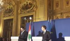 ماكرون: بيان حكومة لبنان مهم وندعو اللبنانيين لاحترام سياسة النأي بالنفس