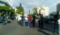 النشرة: قطع الطريق عند شارع حسام الدين الحريري في صيدا