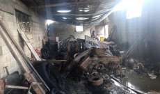 الدفاع المدني: جريحان نتيجة انفجار صهريج غاز واحتراق مستودع في القصر بالهرمل