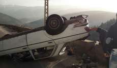 النشرة: جريح في تدهور سيارة على طريق الهرماس-ابل السقي
