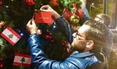 النشرة: اضاءة شجرة الميلاد بمطالب الشعب في ساحة ايليا بصيدا
