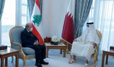 خلوة بين رئيس الجمهورية وأمير قطر تُستكمل فيها المواضيع التي أثيرت في المحادثات الموسعة