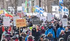 تظاهرة في مونتريال ضد القيود المفروضة لمكافحة "كوفيد 19" في كيبيك