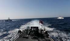 مناورة في عرض البحر بواسطة مراكب للبحرية اللبنانية واخرى تابعة لخفر السواحل الأميركية