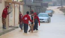 انهيار 4 منازل في محلة المشروع التابعة لبلدية أوباري جراء السيول التي تتعرّض لها ليبيا