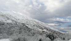 النشرة: طريق شبعا عين عطا عبر وادي جنعم مقطوعة بسبب تراكم الثلوج