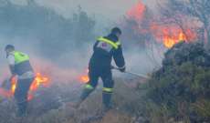 السيطرة على الحرائق التي اشتعلت في أحراج وأشجار بلدة القطراني إثر قصف إسرائيلي