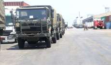 الجيش: اللواء اللوجستي تسلّم 15 شاحنة نوع 