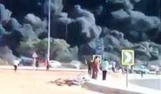 حريق هائل في طريق القاهرة الإسماعيلية في مصر