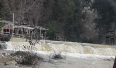 النشرة: إرتفاع منسوب نهر الحاصباني نتيجة تساقط الأمطار