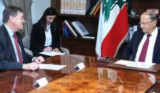 الرئيس عون خلال لقائه ساترفيلد: لبنان متمسك بسيادته برا وبحرا وجوا