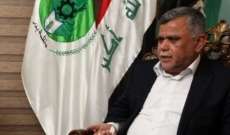 زعيم تحالف الفتح العراقي: الفياض مرشح رئيس الوزراء لوزارة الداخلية وليس مرشحنا