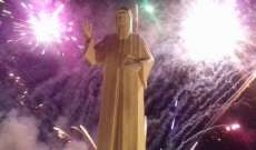 إضاءة تمثال القديس شربل في جبل الصليب في فاريا