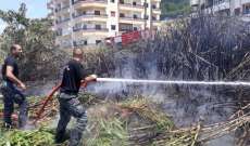 النشرة: اخماد حريق بستان قصب واشجار في بلدة مغدوشة