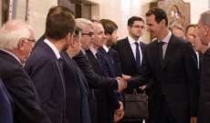 الأسد لوفد روسي: العلاقات الثنائية تشكل عامل قوة رئيسيا لشعبي البلدين