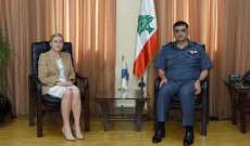 اللواء عثمان يستقبل الوزير السابق سلامة وسفيرة النرويج في لبنان بمكتبه