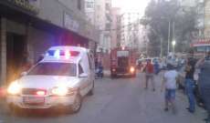 إخماد حريق في حي الحاج حافظ في صيدا واصابة 5 أشخاص بضيق تنفس  