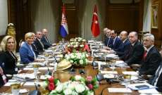 لقاء بين أردوغان ونظيرته الكرواتية في مجمع الرئاسة بأنقرة