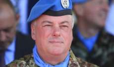 قائد قوات اليونيفيل تفقد المنطقة المتحفظ عليها لبنانيا قبالة طريق كفركلا