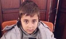 النشرة: العثور على طفل عند مفرق دير زنون يجهل مكان سكنه