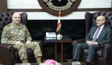 قائد الجيش يستقبل أمين عام المجلس الأعلى اللبناني السوري والأسمر في اليرزة
