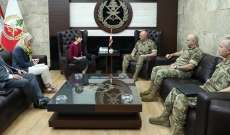 قائد الجيش بحث مع ميراي جيرار أوضاع النازحين السوريين في لبنان