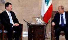 الرئيس عون أبلغ رئيس وزراء استونيا تقدير لبنان للدور الذي تلعبه باليونيفيل