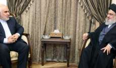  نصرالله التقى السفير الايراني في لبنان بزيارة وداعية 