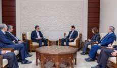 الرئيس السوري يستقبل معاون وزير الخارجية الإيراني
